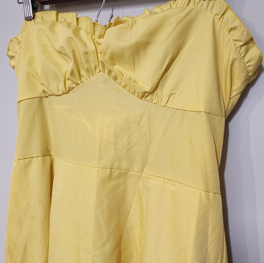 Strapless Maxi Dress|Canary Yellow| Summer Dress Fairy Tale Party Dress Sexy